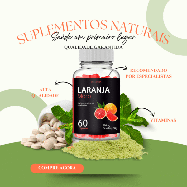 Laranja Moro Psi Nutra Premium 60 Cápsulas Pote - Imagem 4
