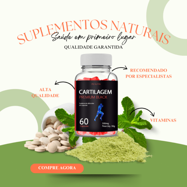 Cartilagem Premium Black - Psi Nutra - Colageno Tipo 2 - 60 Cápsulas - Imagem 4