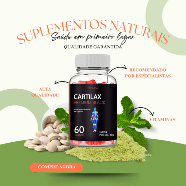 Cartilax Premum Black Colageno Tipo Ii Psi Nutra 60 Cápsulas - Imagem 4